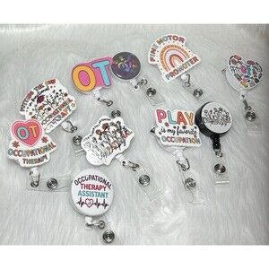 10 Pcs Ocupattional Therapy  Badges Reel credential holder